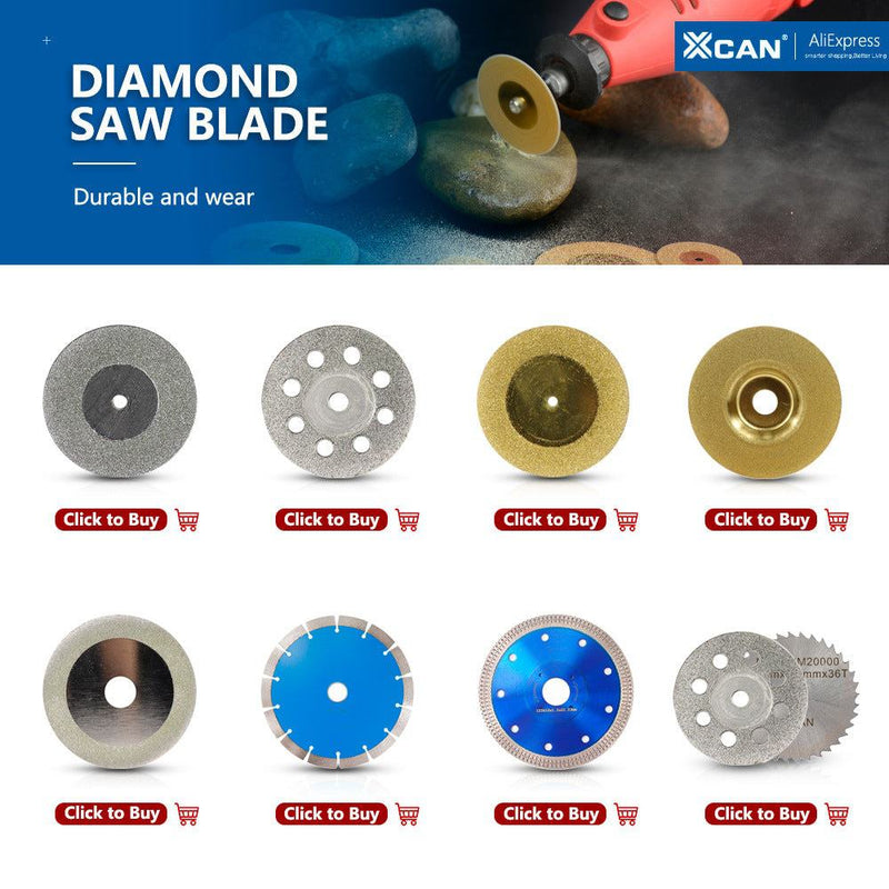 XCAN Diamond Saw Blade Diamond Cut off Disc for Dremel Rotary Tools 20mm 22mm 25mm 30mm With Mandrel Mini Cutting Disc - PST PS Tradings  PST PS Tradings