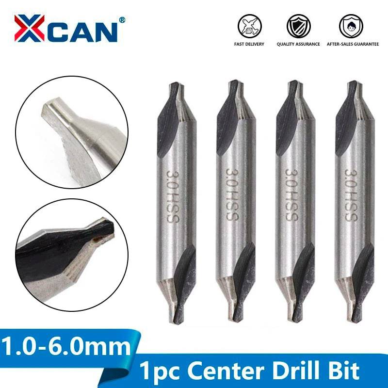 XCAN HSS Center Drills Bit 60 Degree Metal Drill Bit Power Tools Hole Drilling Hole Cutter 1.0/1.5/2.0/2.5/3.0/3.5/4.0/5.0mm - Property & Safety Tradings