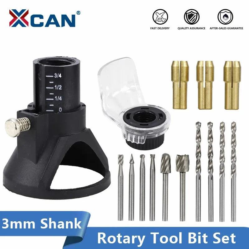 XCAN Rotary Tools Dedicated Locator Set Grinding Locator with Twist Drill Bit Wood Rotary Files Power Tools Accessories