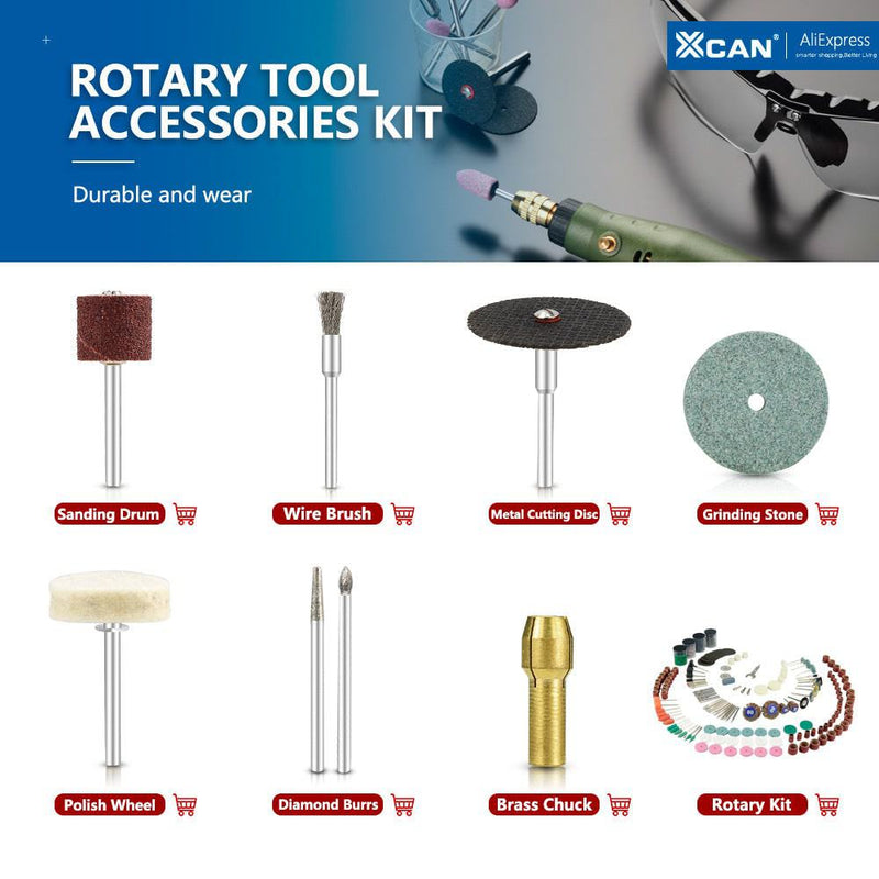 XCAN Rotary Tools Dedicated Locator Set Grinding Locator with Twist Drill Bit Wood Rotary Files Power Tools Accessories