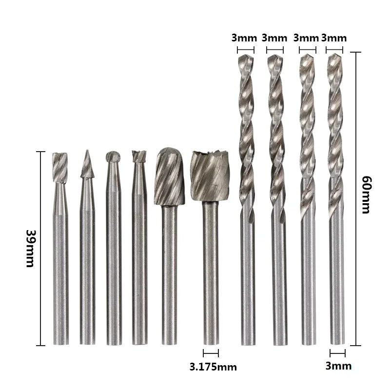 XCAN Rotary Tools Dedicated Locator Set Grinding Locator with Twist Drill Bit Wood Rotary Files Power Tools Accessories