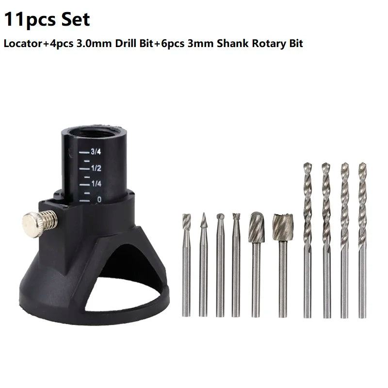 XCAN Rotary Tools Dedicated Locator Set Grinding Locator with Twist Drill Bit Wood Rotary Files Power Tools Accessories