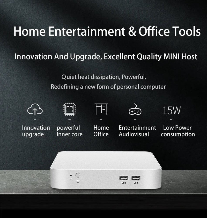 XCY Mini PC Intel Core i5 4200U 3317U i7 4500U J1900 Win10 Win11 Linux Ubuntu Office Desktop HTPC Personal Computer