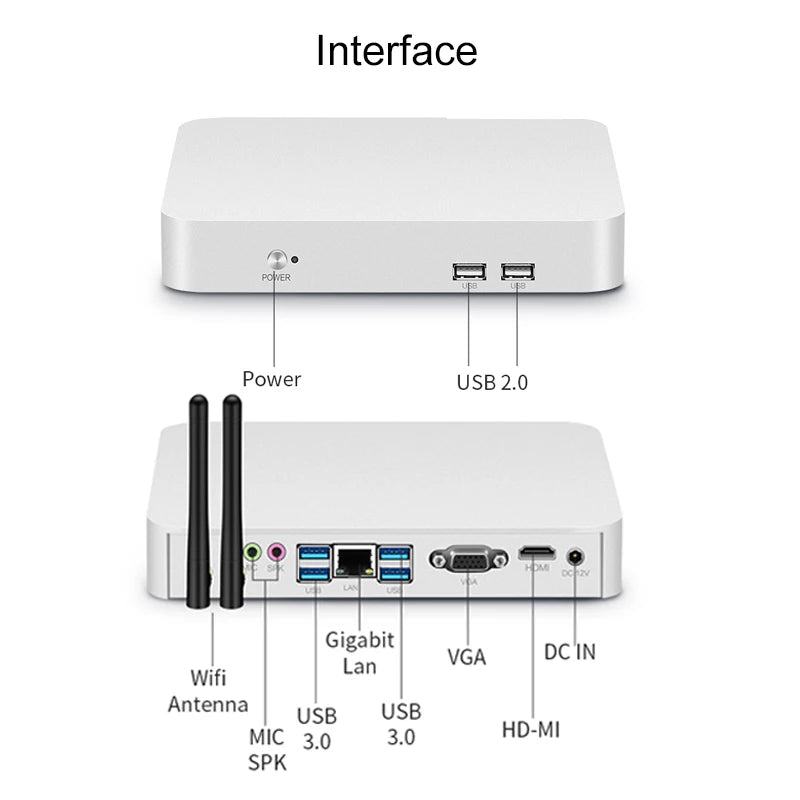 XCY Mini PC Intel Core i5 4200U 3317U i7 4500U J1900 Win10 Win11 Linux Ubuntu Office Desktop HTPC Personal Computer