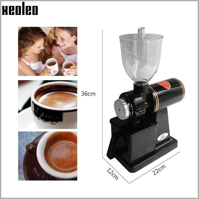 Xeoleo Electric Coffee Grinder 600N Coffee Mill Machine Coffee Bean Grinder Machine Flat Burrs Grinding Machine 100W Red/Black - Property & Safety Tradings