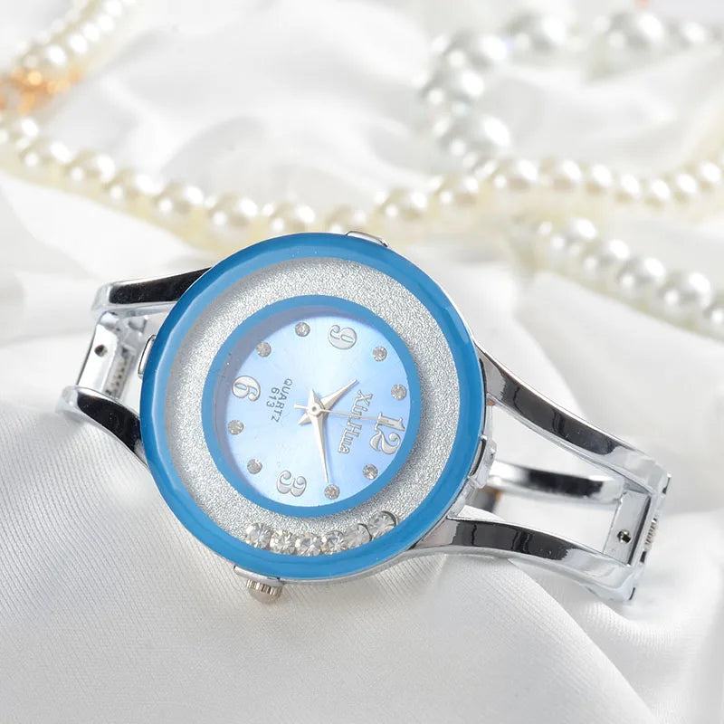 XINHUA Fashion Watches Women Stainless Steel Bracelet Bangle Rhinestone Luxury Party Dress Female Clock Relogios Feminino - PST PS Tradings