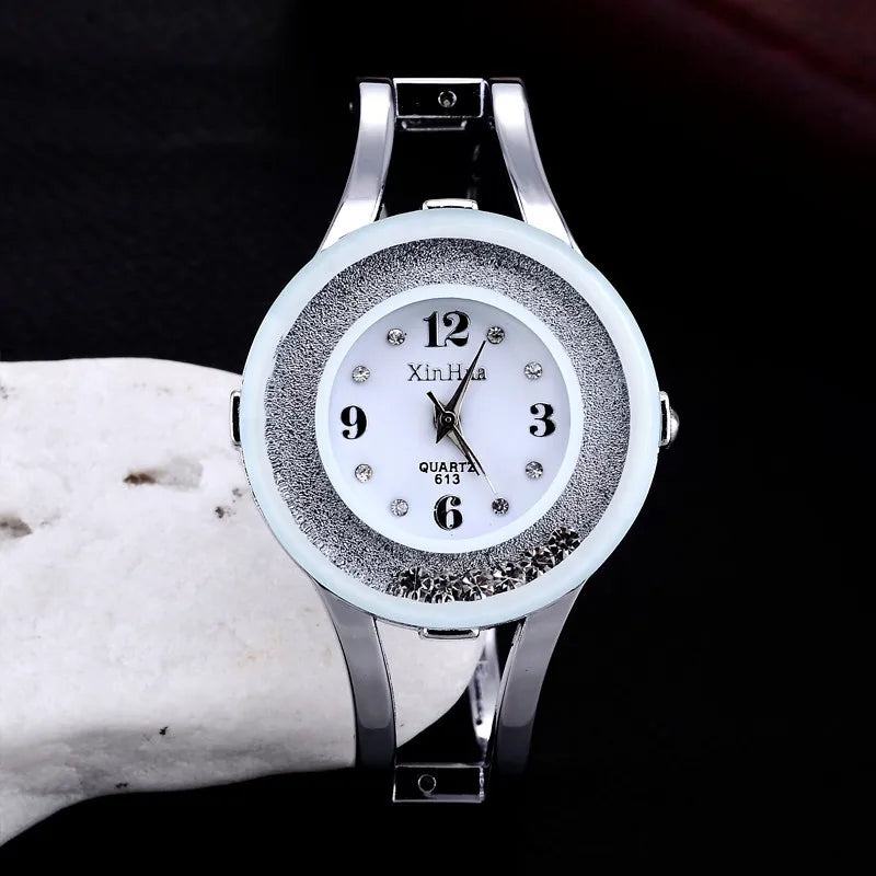 XINHUA Fashion Watches Women Stainless Steel Bracelet Bangle Rhinestone Luxury Party Dress Female Clock Relogios Feminino - PST PS Tradings