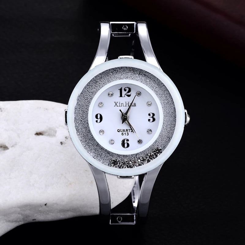 XINHUA Fashion Watches Women Stainless Steel Bracelet Bangle Rhinestone Luxury Party Dress Female Clock Relogios Feminino - PST PS Tradings