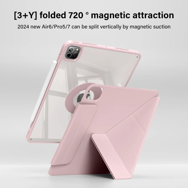 ZOYU Case iPad 10 Air 11 4/5 10.9 Pro 11 13 2024  Detachable Y-Shaped Folding, iPad 10.2 7/8/9th Gen Rotate 360°Detachable Cover - PST PS Tradings