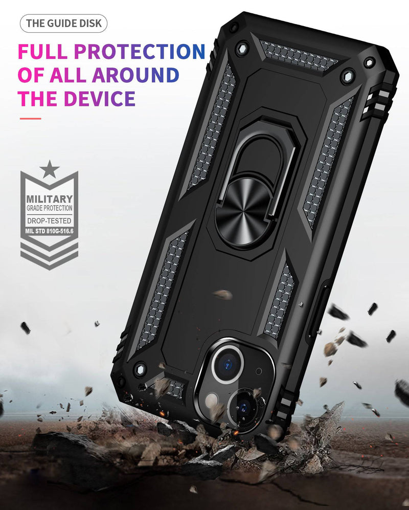 iPhone 13  Case With Kickstand, Heavy Duty Military Grade Protection Phone Case, Built-In 360° Rotate Ring Stand, Shockp - Property & Safety Tradings