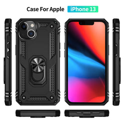 iPhone 13  Case With Kickstand, Heavy Duty Military Grade Protection Phone Case, Built-In 360° Rotate Ring Stand, Shockp - Property & Safety Tradings