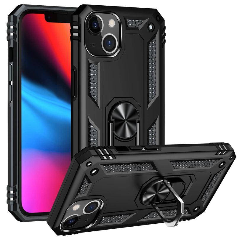 iPhone 13  Case With Kickstand, Heavy Duty Military Grade Protection Phone Case, Built-In 360° Rotate Ring Stand, Shockp - Property & Safety Tradings